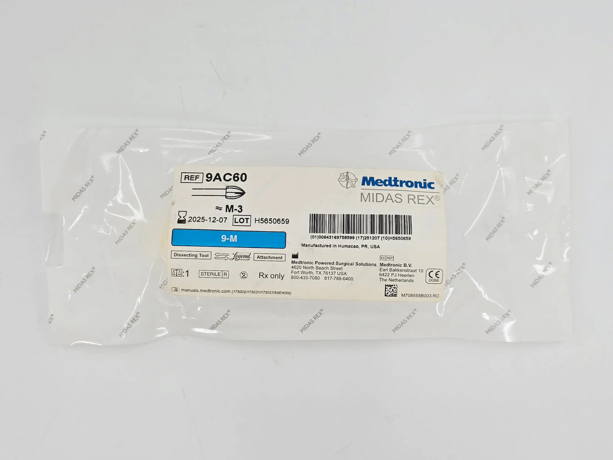 Medtronic 9AC60 Midas Rex 9-M Legend Bur Attachment 9cm x 6mm Dissecting Tool Medtronic