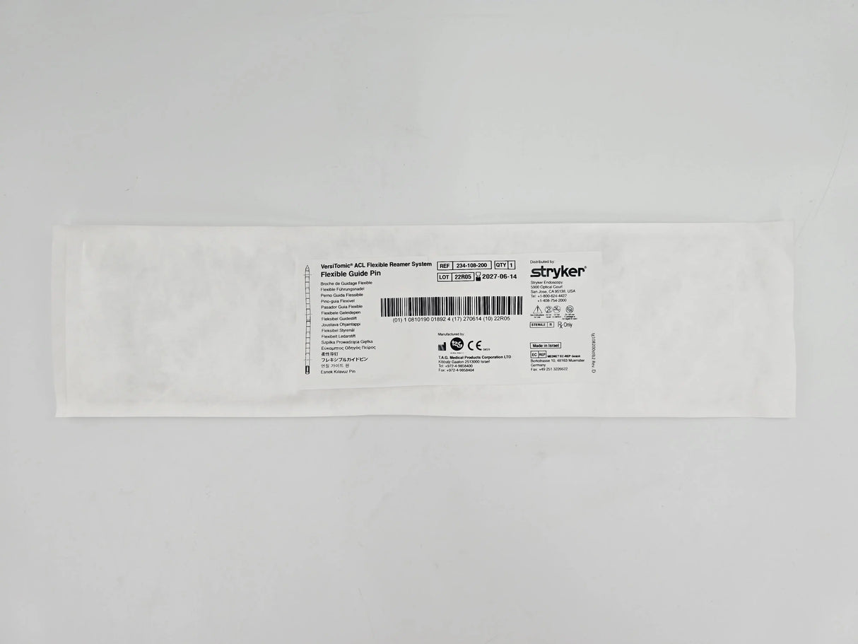 Stryker 234-108-200 VersiTomic ACL Flexible Reamer System Flexible Guide Pin BX/5 Stryker
