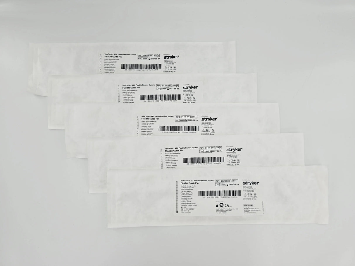 Stryker 234-108-200 VersiTomic ACL Flexible Reamer System Flexible Guide Pin BX/5 Stryker