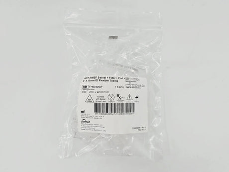 SunMed FH603009F Ventlab Heat Moisture Exchanger HCHF/HMEF Swivel + Filter + Port + 6" x 15mm ID Flexible Tubing AirLife