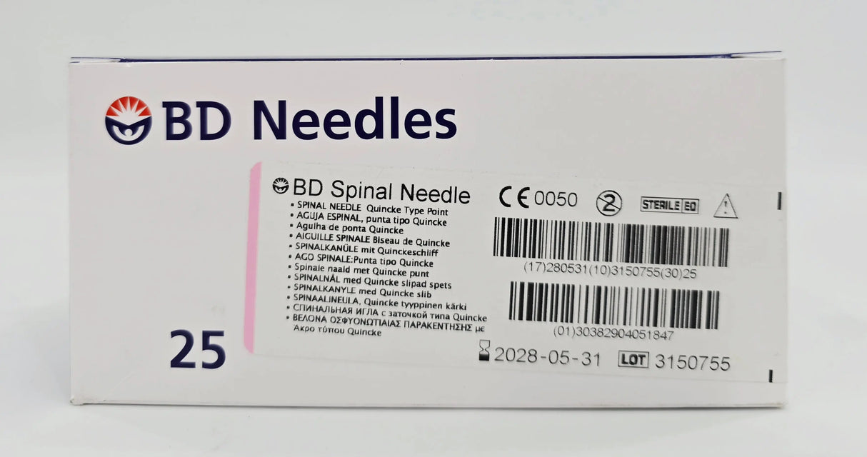 BD 405184 Spinal Needle Quincke Type Point 18G x 3.50" BX/25 BD