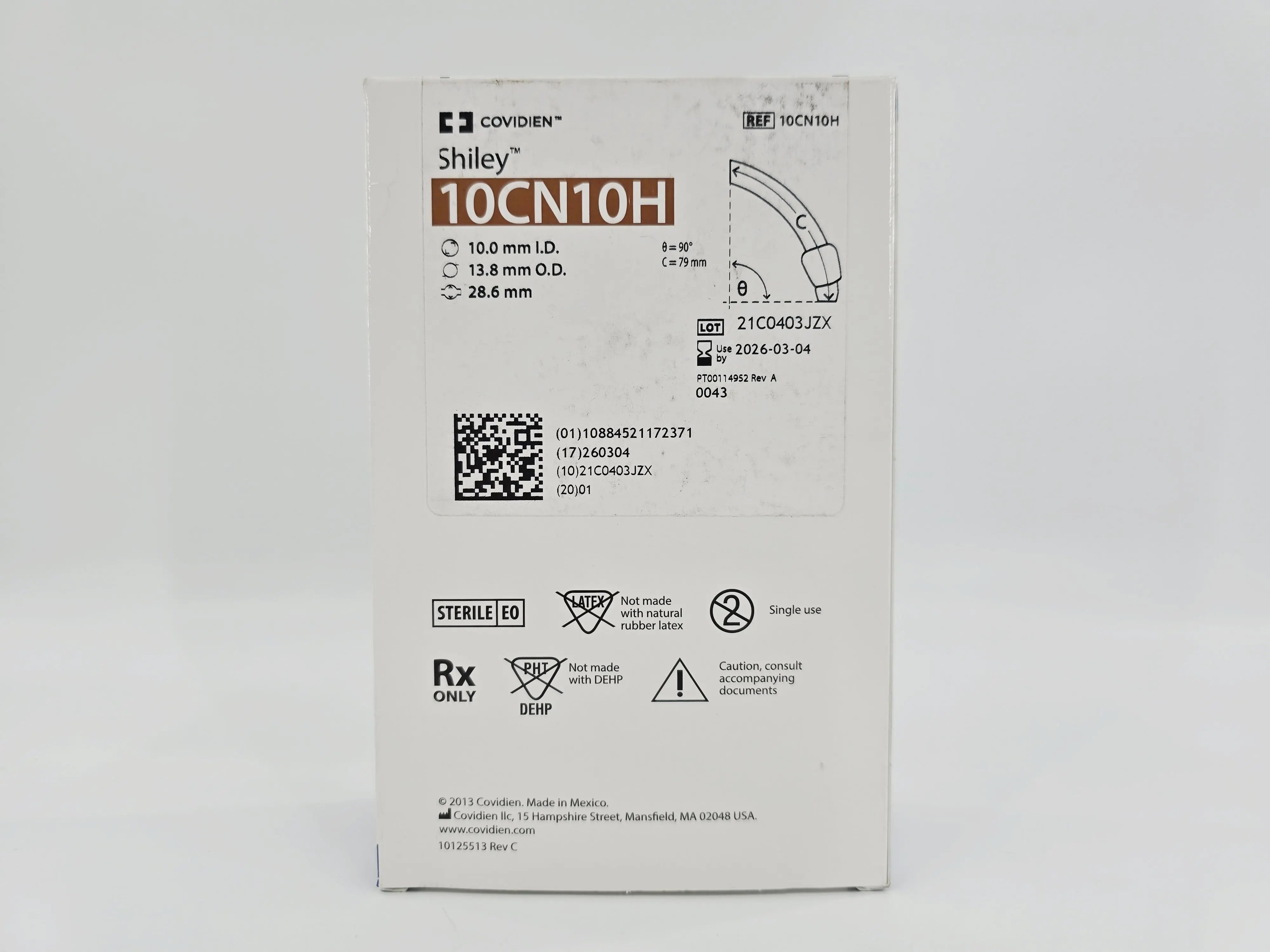 人文 K-TEN 10CN10H Covidien Shiley Adult Flexible Tracheostomy Tube w