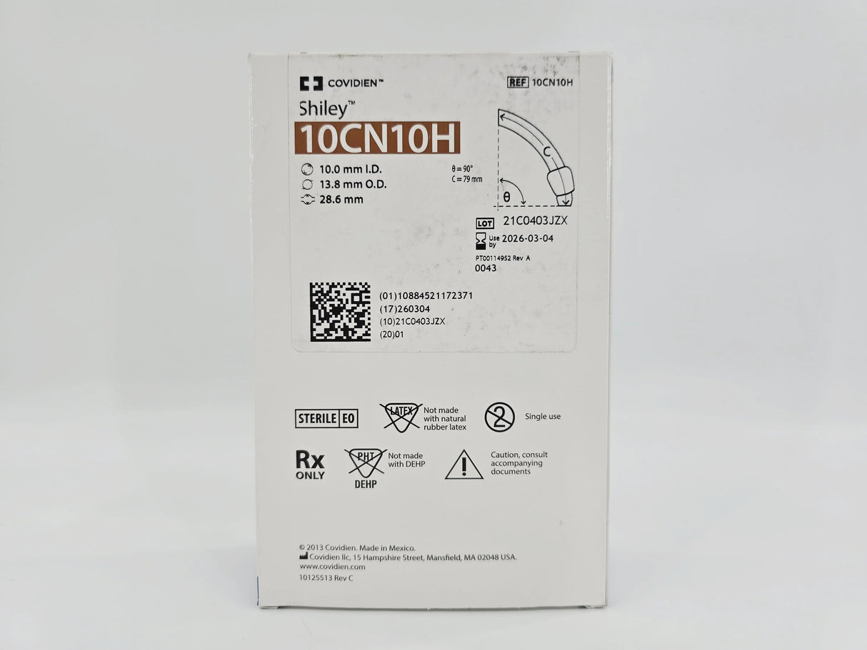 Covidien 10CN10H Shiley Adult Flexible Tracheostomy Tube w/ TaperGuard Cuff Disposable Inner Cannula Covidien