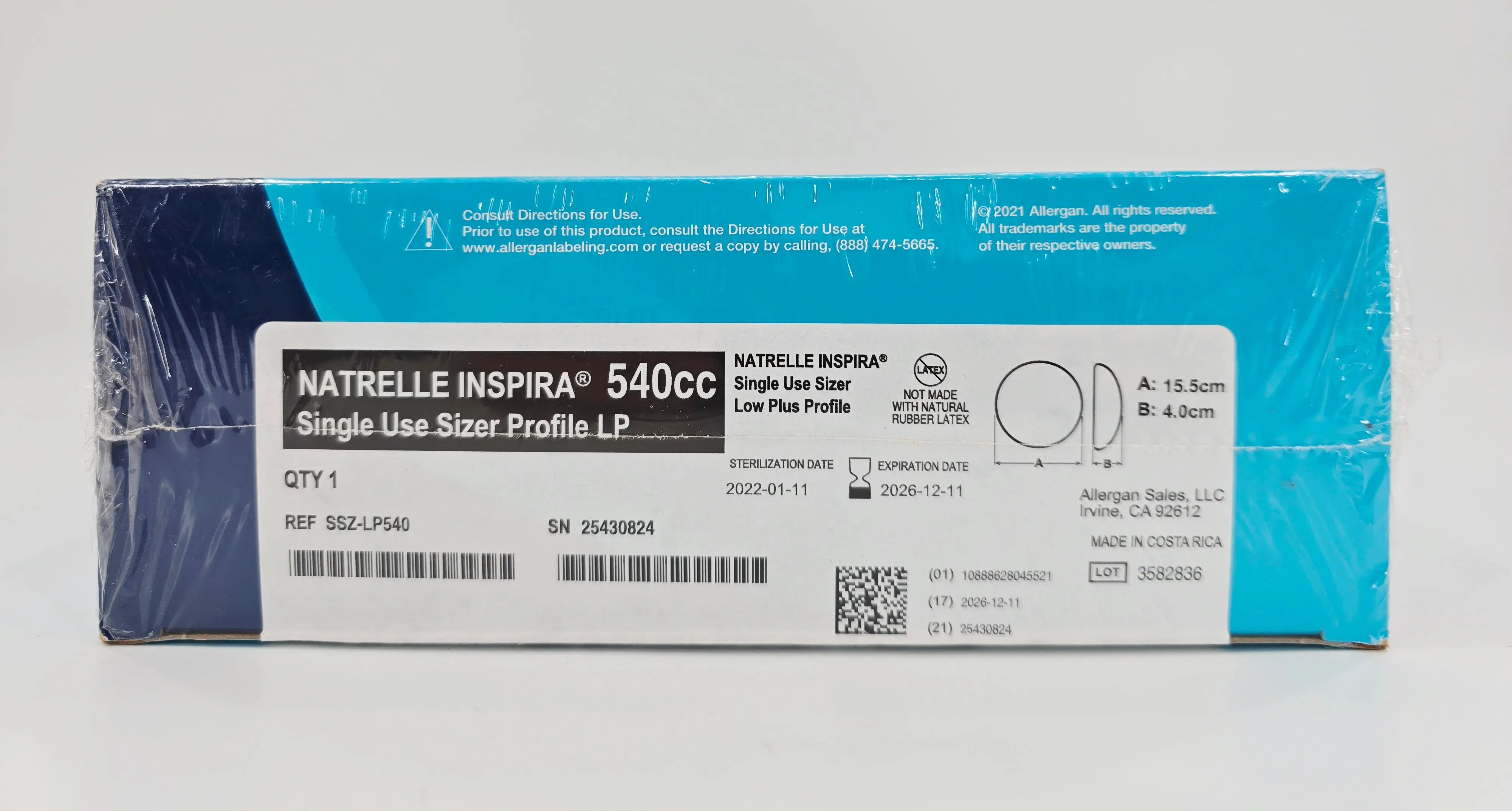 SSZ-LP540 Allergan NATRELLE INSPIRA Single Use Sizer Low Plus