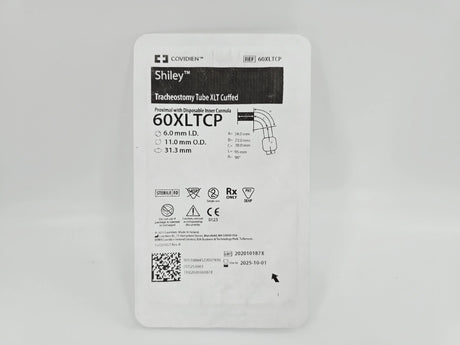 Covidien 60XLTCP Shiley Tracheostomy Tube XLT Cuffed Proximal w/ Disposable Inner Cannula Covidien
