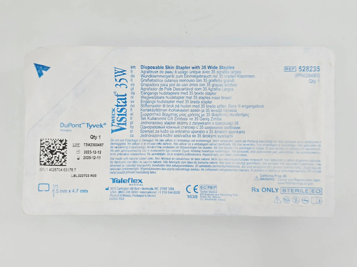 Teleflex Weck 528235 Vistat 35W Disposable Skin Stapler w/ 35 Wide Staples Teleflex Weck