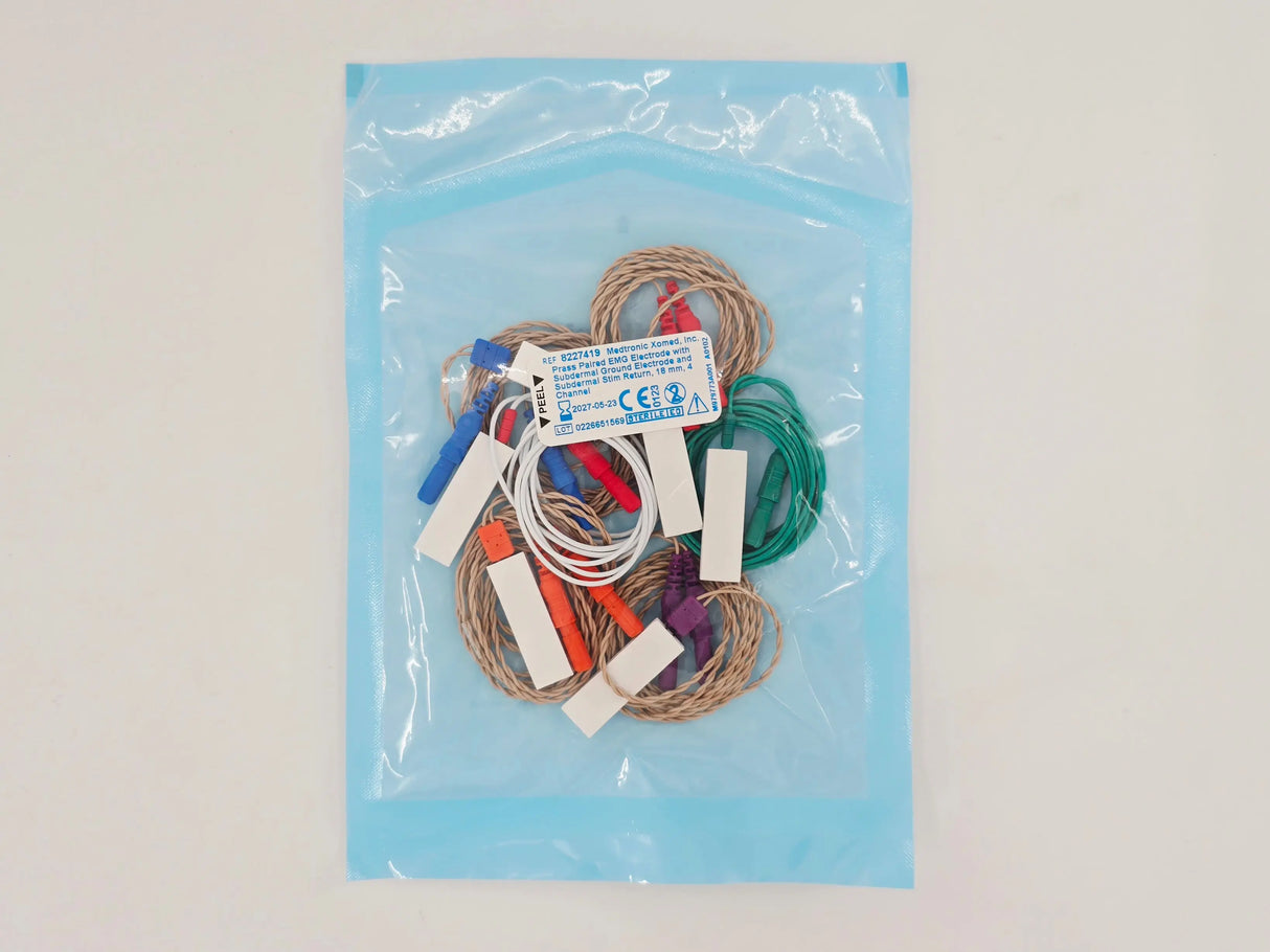 Medtronic Xomed 8227419 Prass Paired EMG Electrode w/ Small Hub 4 Channel 18mm Medtronic Xomed