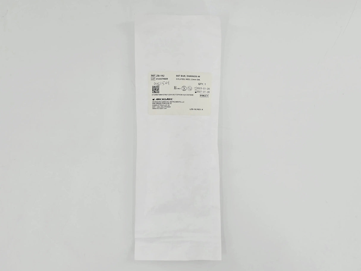 MicroAire ZB-192 SST Bur Shannon 44 3 Flutes, Medium, 2.3mm Dia. MicroAire