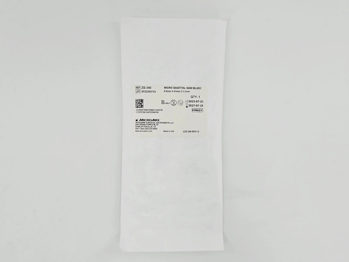 MicroAire ZS-340 Micro Sagittal Saw Blade 9.5mm x 41mm x 0.5mm MicroAire