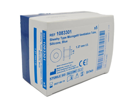 Medtronic 1083301 Microgel Sheehy-Type Ventilation Tube 1.27mm ID Blue Medtronic