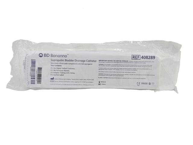 BD 408289 Bonanno Suprapubic Catheter Tray 14G x 11" FEP Polymer Sterile Becton Dickinson