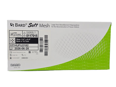 Bard 0117015 Soft Mesh 2.4" x 5.4" Pre-shaped Polypropylene Hernia Repair Bard