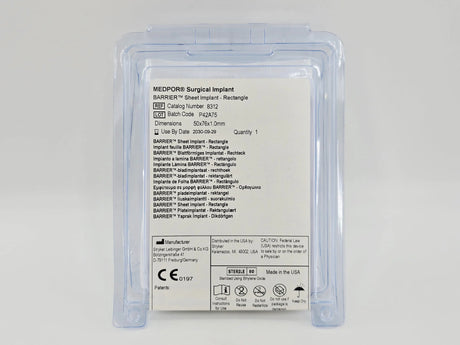 Stryker 8312 MEDPOR BARRIER Sheet Implant Rectangle 50x76x1.0mm Stryker