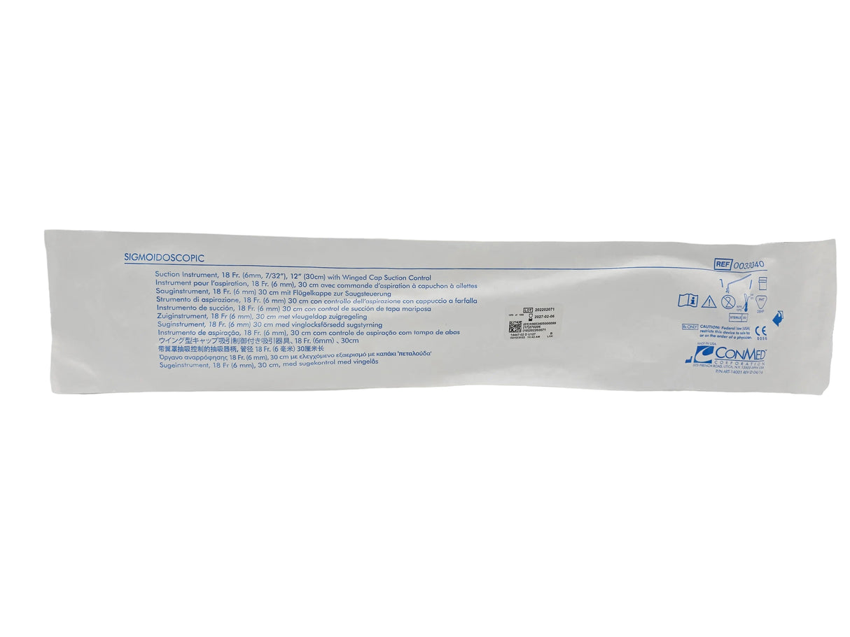 Conmed 0033040 Sigmoid Suction Instrument 18Fr 30cm Sterile Single Use Primis Medical
