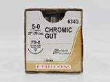 Ethicon 634G 5-0 CHROMIC GUT Naturally BROWN 1X27" FS-2 19mm BX/12 Ethicon