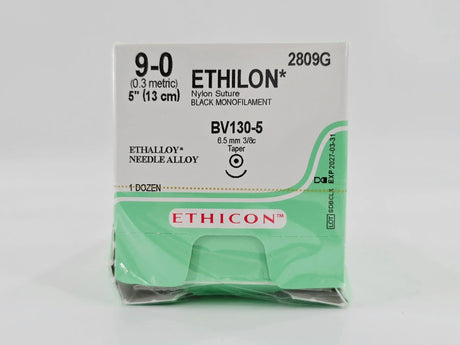 Ethicon 2809G ETHILON 9-0 Black 1X5" BV130-5 6.5mm BX/12 Ethicon