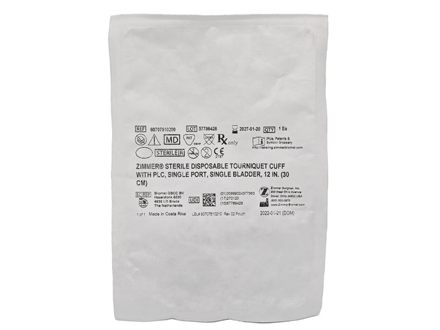 Zimmer 60707510200 Sterile Disposable Tourniquet Cuff 12 inches Zimmer