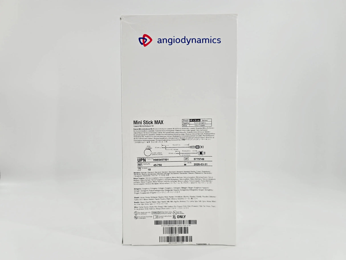 Angiodynamics 45-750 Mini Stick MAX Coaxial Introducer Kit 4F x 10cm Standard BX/10 Angiodynamics