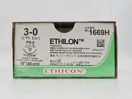Ethicon 1669H 3-0 ETHILON Black 1X18" PS-2 19mm BX/36 Ethicon