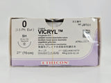 Ethicon J418H 0 Coated VICRYL 1X27" SH 26mm Taper Point BX/36 Ethicon