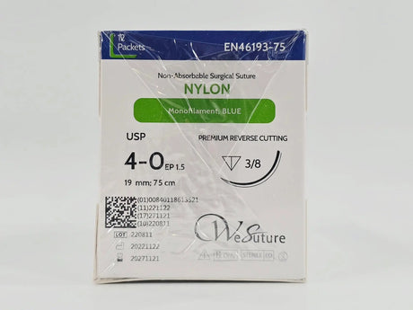 Endure Industries EN46193-75 4-0 NYLON Blue 19mm Prime Reverse Cutting 75cm BX/12 Endure Industries