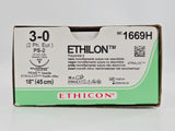 Ethicon 1669H 3-0 ETHILON Black 1X18" PS-2 19mm BX/36 FULL OPEN BOX Ethicon