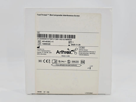 Arthrex AR-4030C-11 FastThread BioComposite Interference Screw Vented 11x30mm 1/EA Arthrex