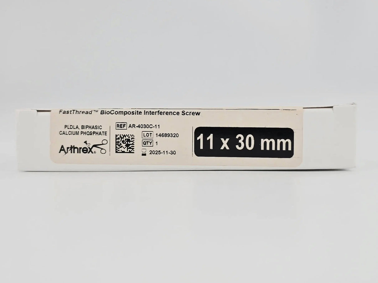 Arthrex AR-4030C-11 FastThread BioComposite Interference Screw Vented 11x30mm 1/EA Arthrex