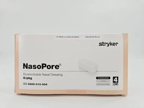 Stryker 5400-010-004 NasoPore Bioreabsorbable Nasal Dressing Standard 4cm 8/pkg Stryker