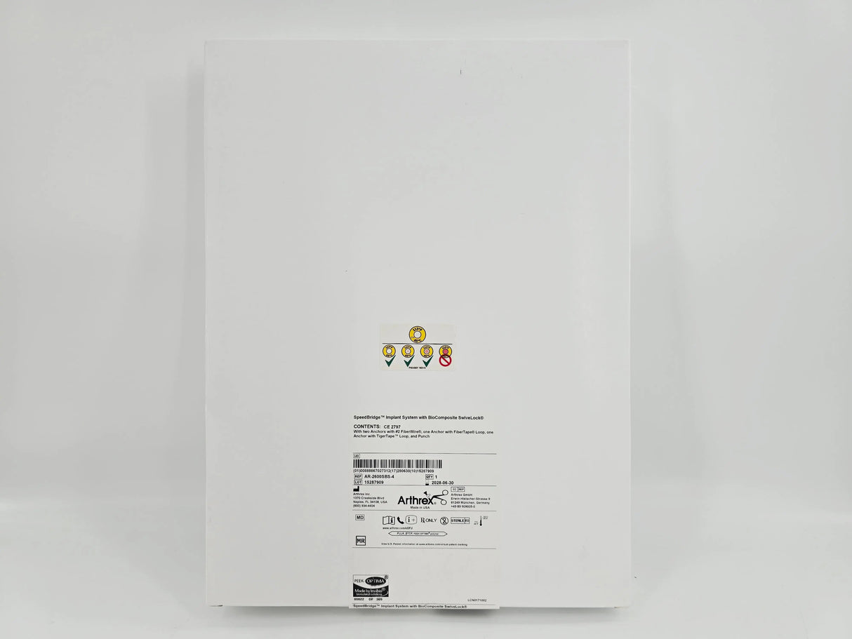 Arthrex AR-2600SBS-4 SpeedBridge Implant System w/ BioComposite SwiveLock 1/EA Arthrex