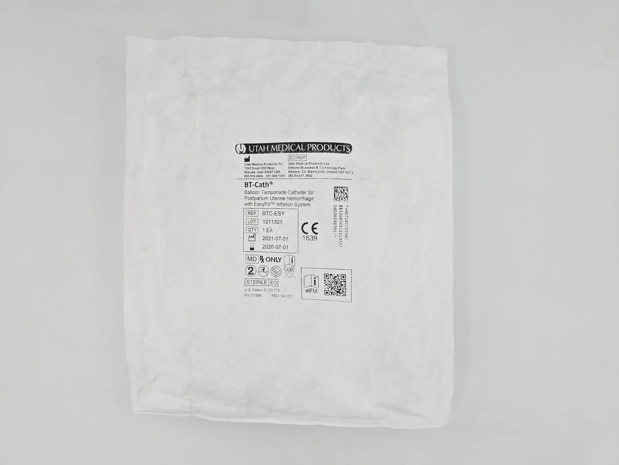 Utah Medical Products BTC-ESY BT-Cath Balloon Tamponade Catheter for Postpartum Uterine Hemorrhage w/ EasyFill Inflation System 1/EA Utah Medical Products