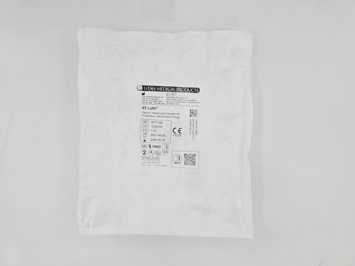 Utah Medical Products BTC-100 BT-Cath Balloon Tamponade Catheter for Postpartum Uterine Hemorrhage 1/EA Utah Medical Products