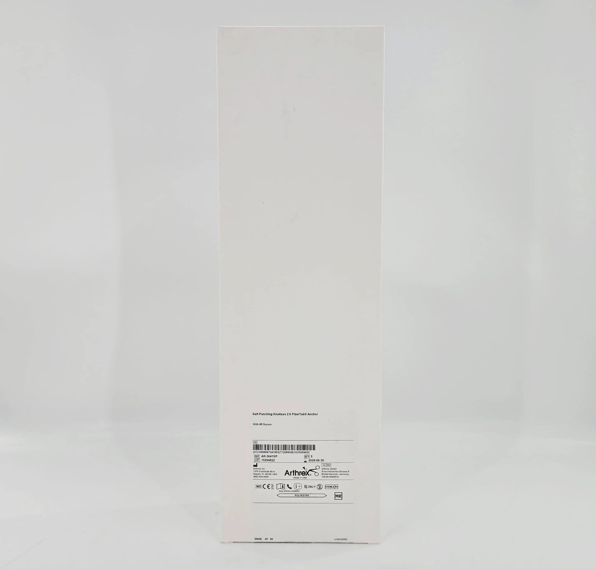 Arthrex AR-3641SP Self-Punching Knotless 2.6 FiberTak Anchor w/ #5 Suture BX/5 Arthrex