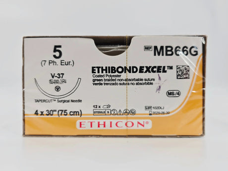 Ethicon MB66G ETHIBOND EXCEL 5 4x30" V-37 40mm TAPERCUT BX/12 Ethicon