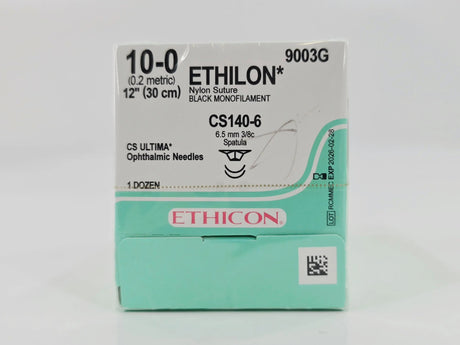 Ethicon 9003G ETHILON 10-0 Black 1X12" CS140-6 6.5mm CS ULTIMA Ophthalmic Needles BX/12 Ethicon