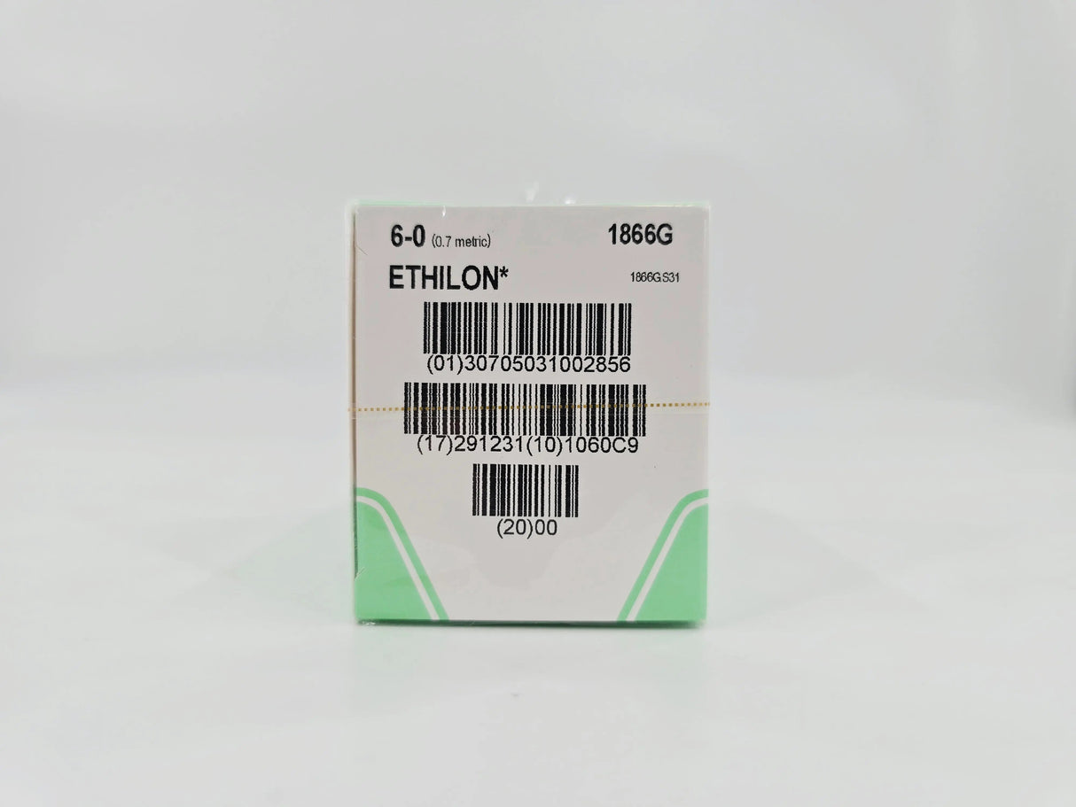 Ethicon 1866G ETHILON 6-0 Black 1X18" PC-3 16mm MultiPass Needles BX/12 Ethicon