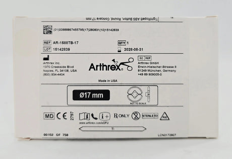 Arthrex AR-1588TB-17 TightRope ABS Button Round Concave 17mm 1/EA Arthrex