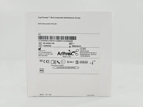 Arthrex AR-4020C-09 FastThread BioComposite Interference Screw w/ Disposable Sheath 9 x 20mm 1/EA Arthrex