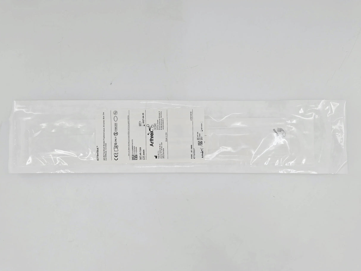 Arthrex AR-7209 #2 FiberStick #2 FiberWire 50" (Blue) one end stiffened 12" 1/EA Arthrex