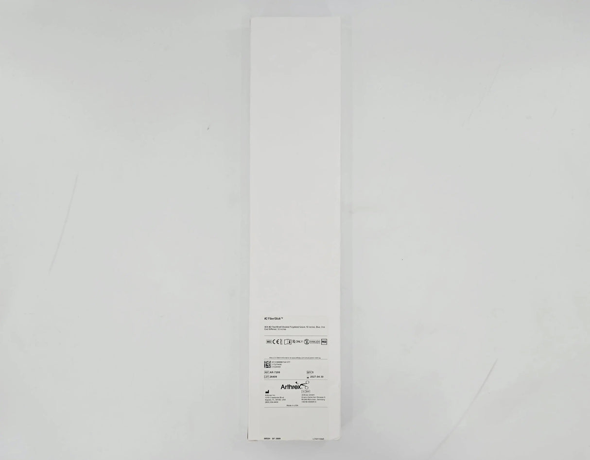 Arthrex AR-7209 #2 FiberStick #2 FiberWire 50" (Blue) one end stiffened 12" BX/5 Arthrex