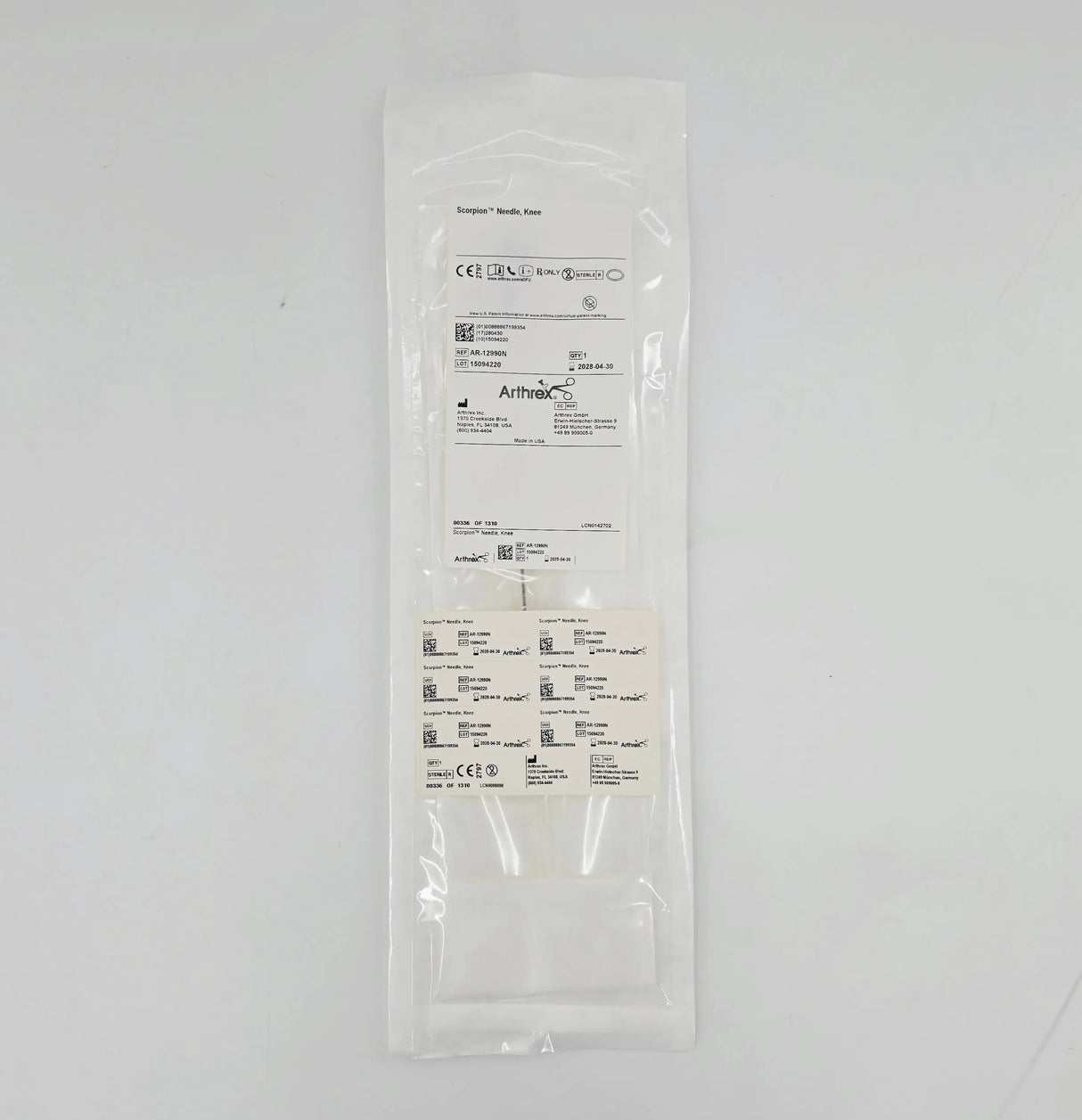 Arthrex AR-12990N Scorpion Knee Needle 1/EA Arthrex