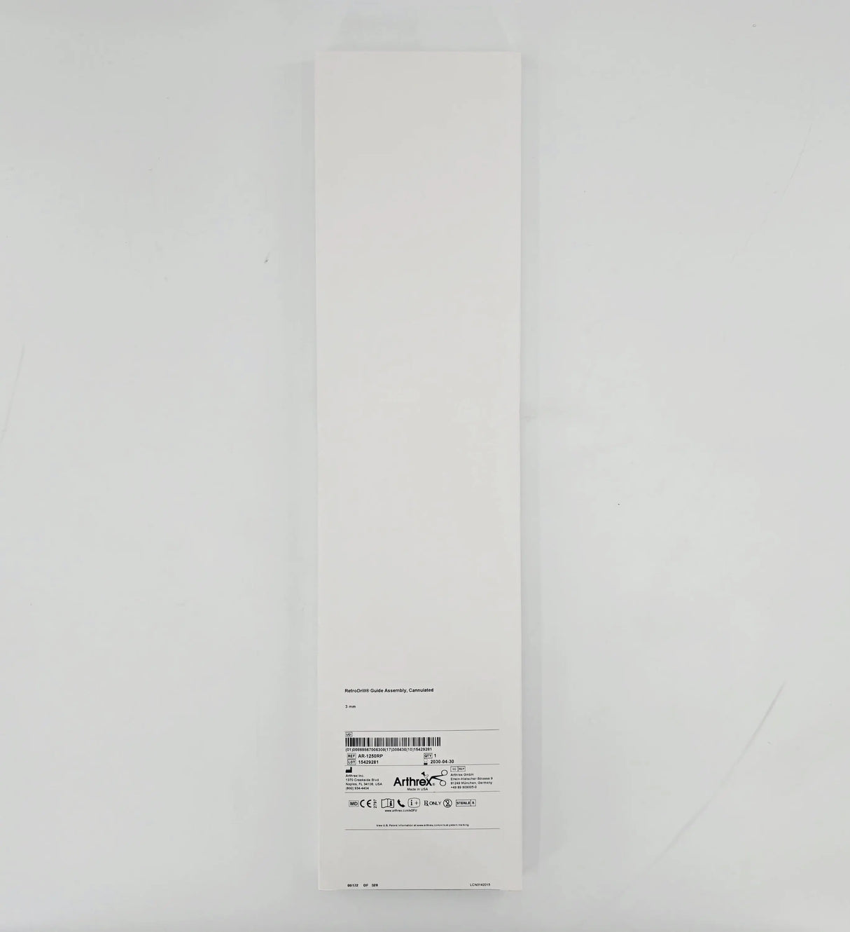Arthrex AR-1250RP RetroDrill Guide Assembly Cannulated 3mm 1/EA Arthrex