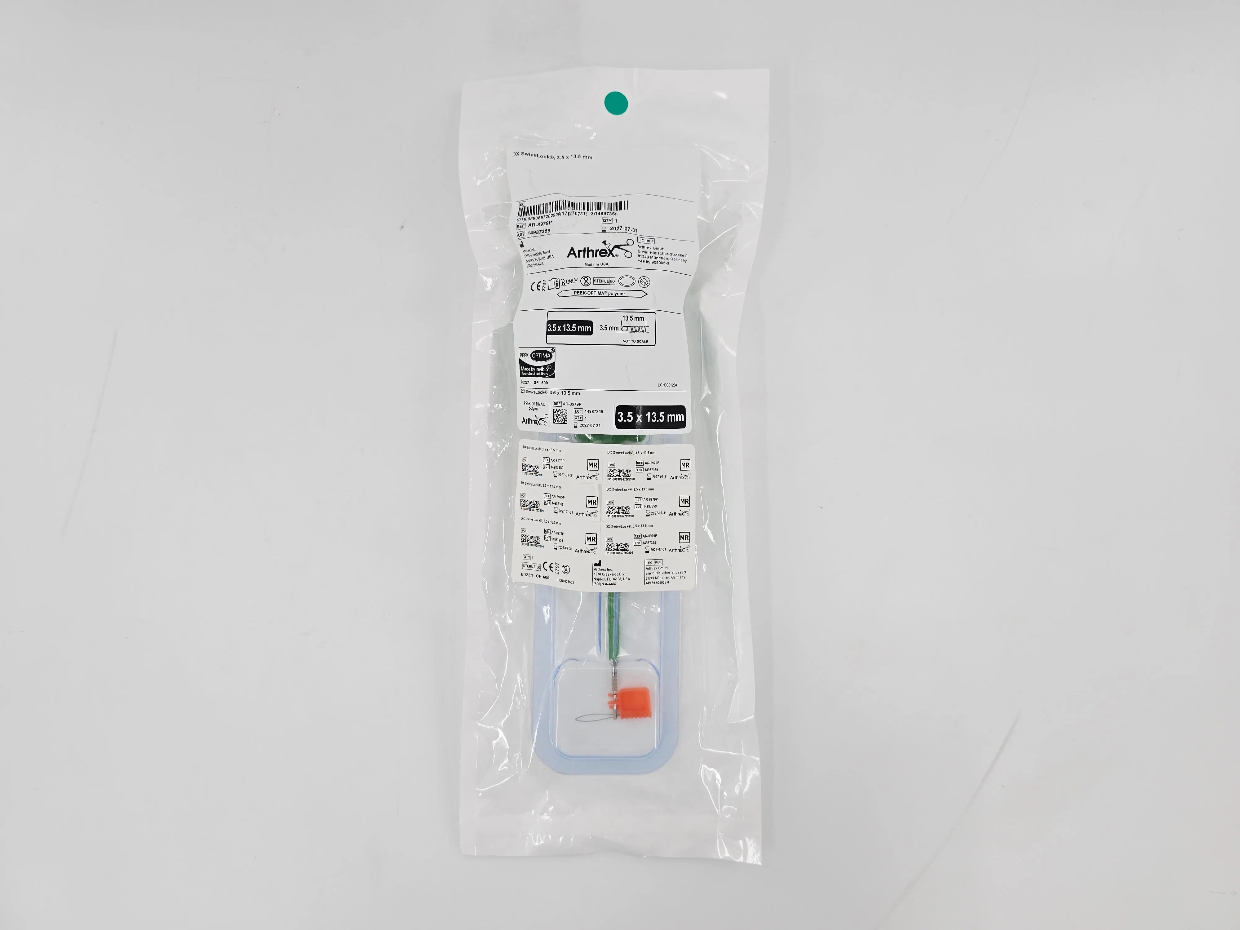Arthrex AR-8979P DX SwiveLock 3.5 x 13.5mm 1/EA - Primis Medical