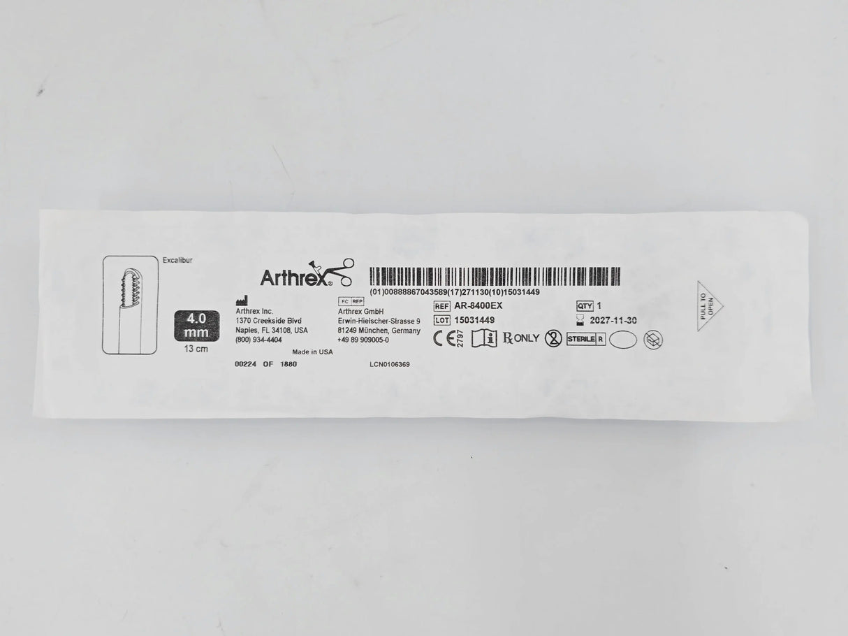 Arthrex AR-8400EX CoolCut Excalibur 4.0mm x 13cm 1/EA Arthrex