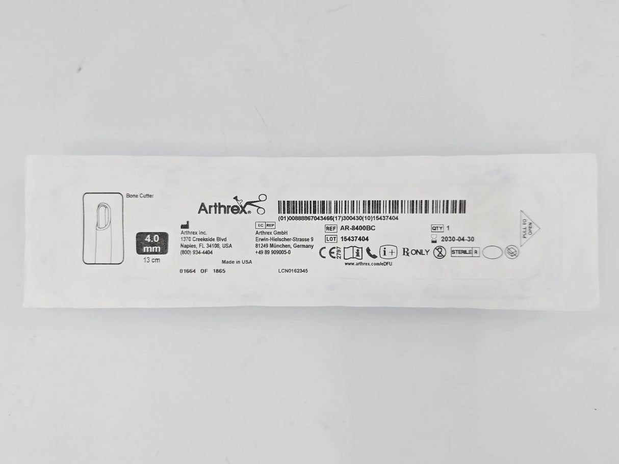 Arthrex AR-8400BC CoolCut Bone Cutter 4.0mm x 13cm 1/EA Arthrex