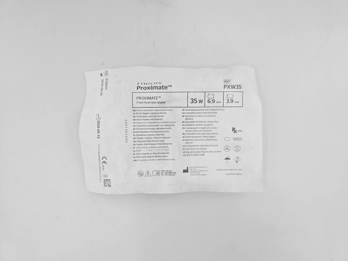 Ethicon PXW35 Proximate Fixed Head Skin Stapler 35W 6.9mm x 3.9mm Staple Size 1/EA Ethicon
