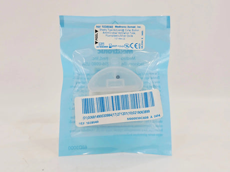 Medtronic 1038040 Sheehy Type Activent Collar Button Antimicrobial Ventilation Tube, Fluoroplastic/Silver Oxide 1.27mm I.D. 1/EA Medtronic Xomed