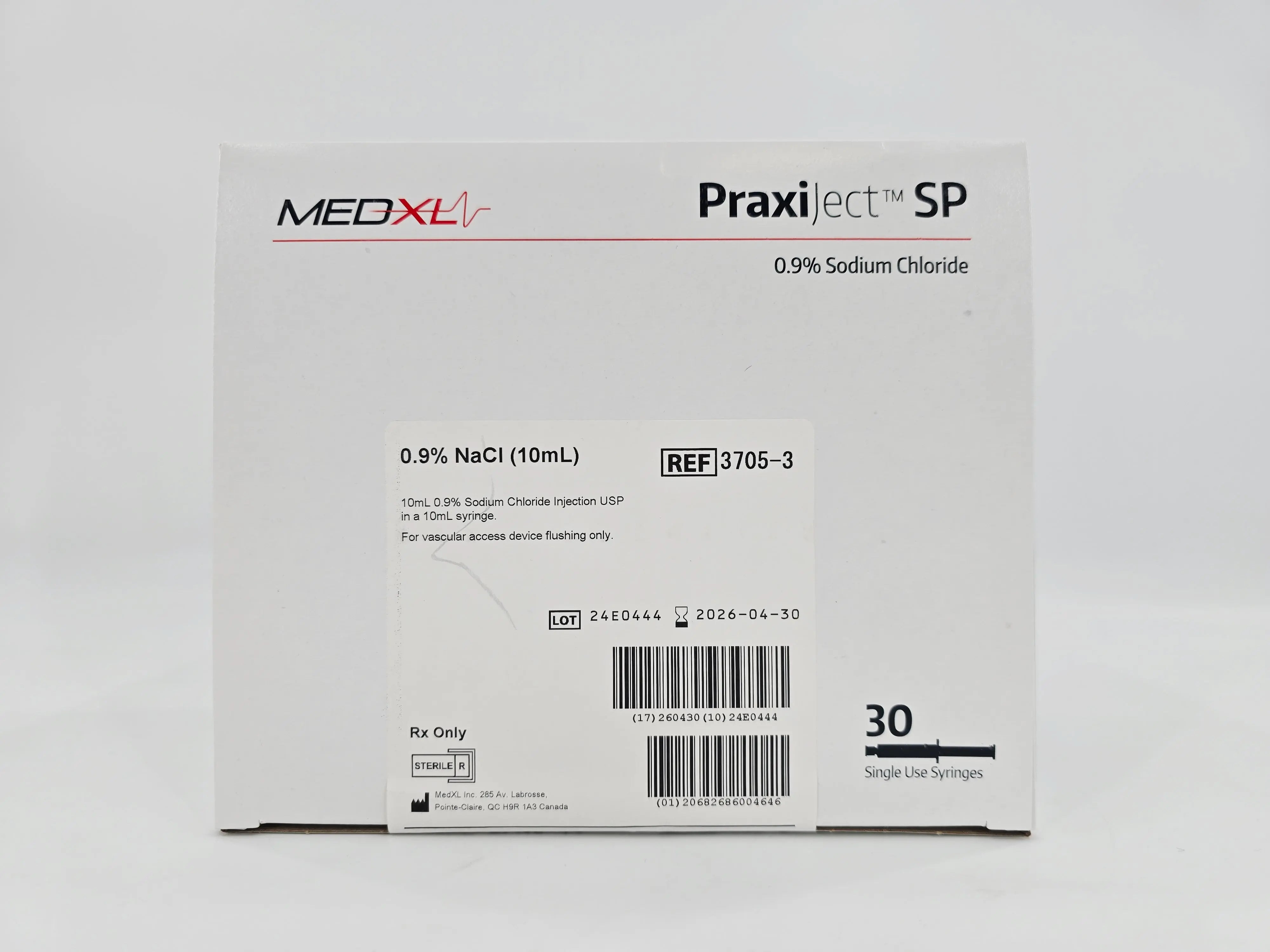 Amsino MEDXL Prefilled Saline Syringe Praxiject SP 0.9% NaCl (10mL