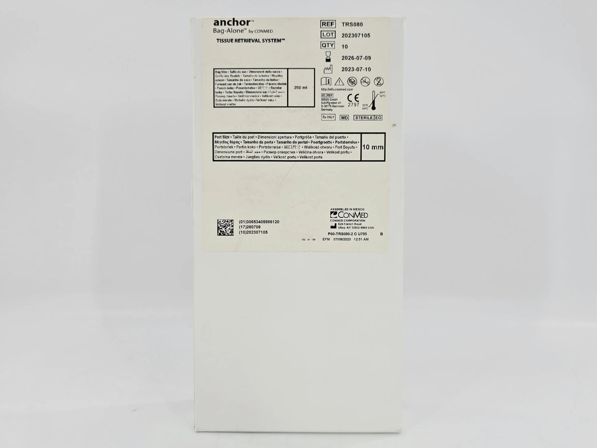 ConMed TRS080 anchor Bag-Alone Tissue Retrieval System 250mL BX/10 ConMed