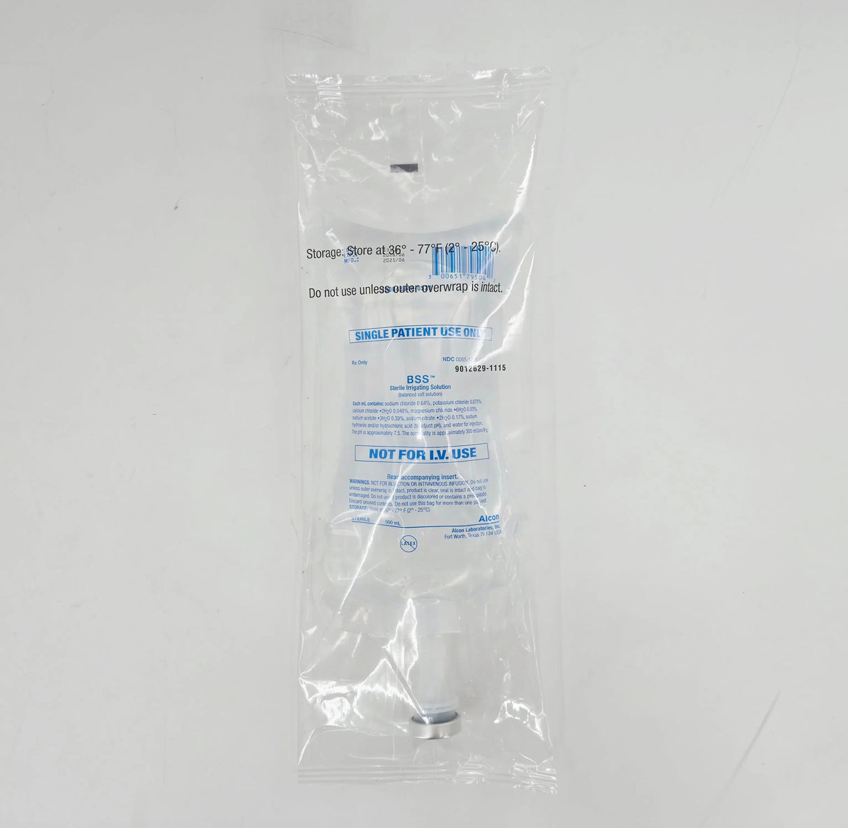 Alcon 0065179504 BSS Irrigation Solution Bag 500mL CS/6 Alcon
